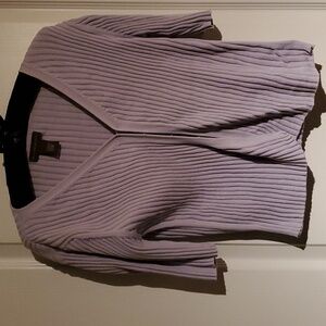 Banana Republic crop sweater size large 100% cotton, short sleeves, soft lilac